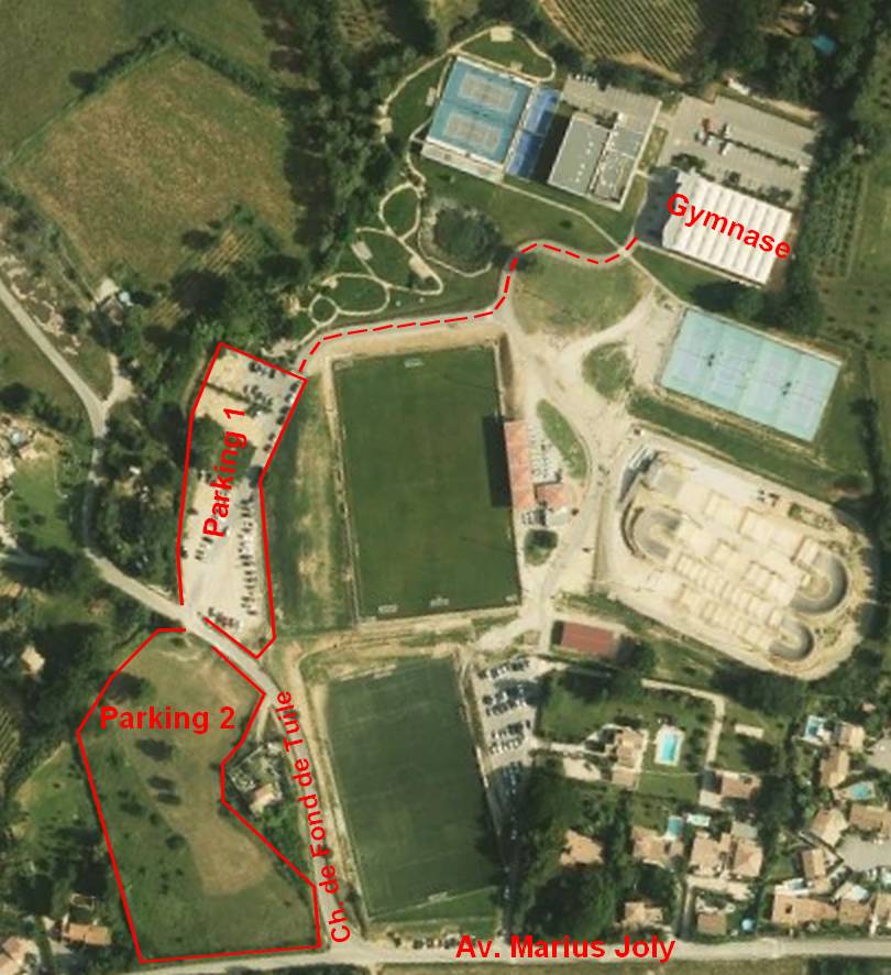 Plan d’accès au gymnase de la Gardi – Trets